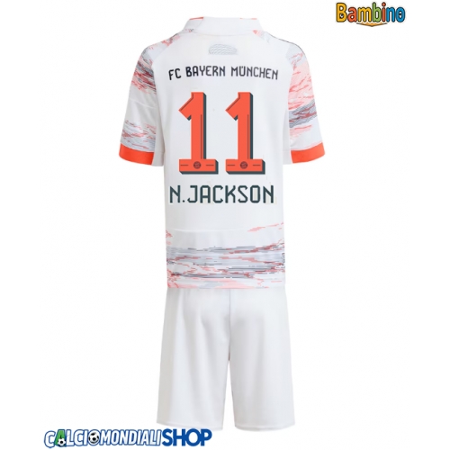 Maglie da calcio Bayern Munich Nicolas Jackson #11 Seconda Maglia Bambino 2025-26 Manica Corta + Pantaloni corti)
